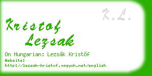 kristof lezsak business card