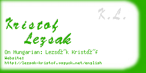 kristof lezsak business card